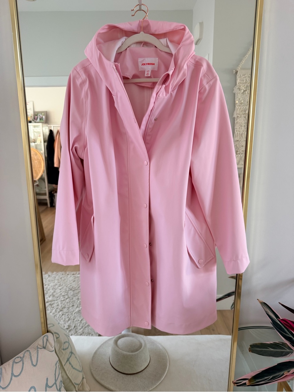 Joe Fresh Light Pink Hooded Raincoat